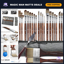 25pcs Professional Paint Brush Set - 9 Shapes for Acrylic, Oil, Watercolor Pal