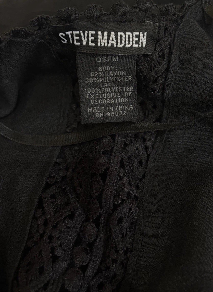 Steve Madden solid black sheer beach coverup boho… - image 6