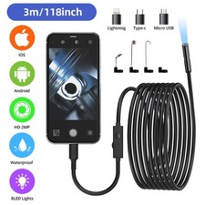 3M HD Waterproof Endoscope USB Inspection Camera For Android Phone Computer
