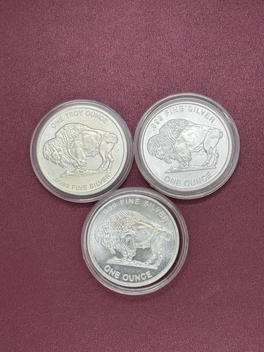 Silver Buffalo Rounds 1oz Pack of Three
