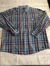 Chaps Shirt Mens XL Multicolor Check Long Sleeve Button Down Easy Care Casual