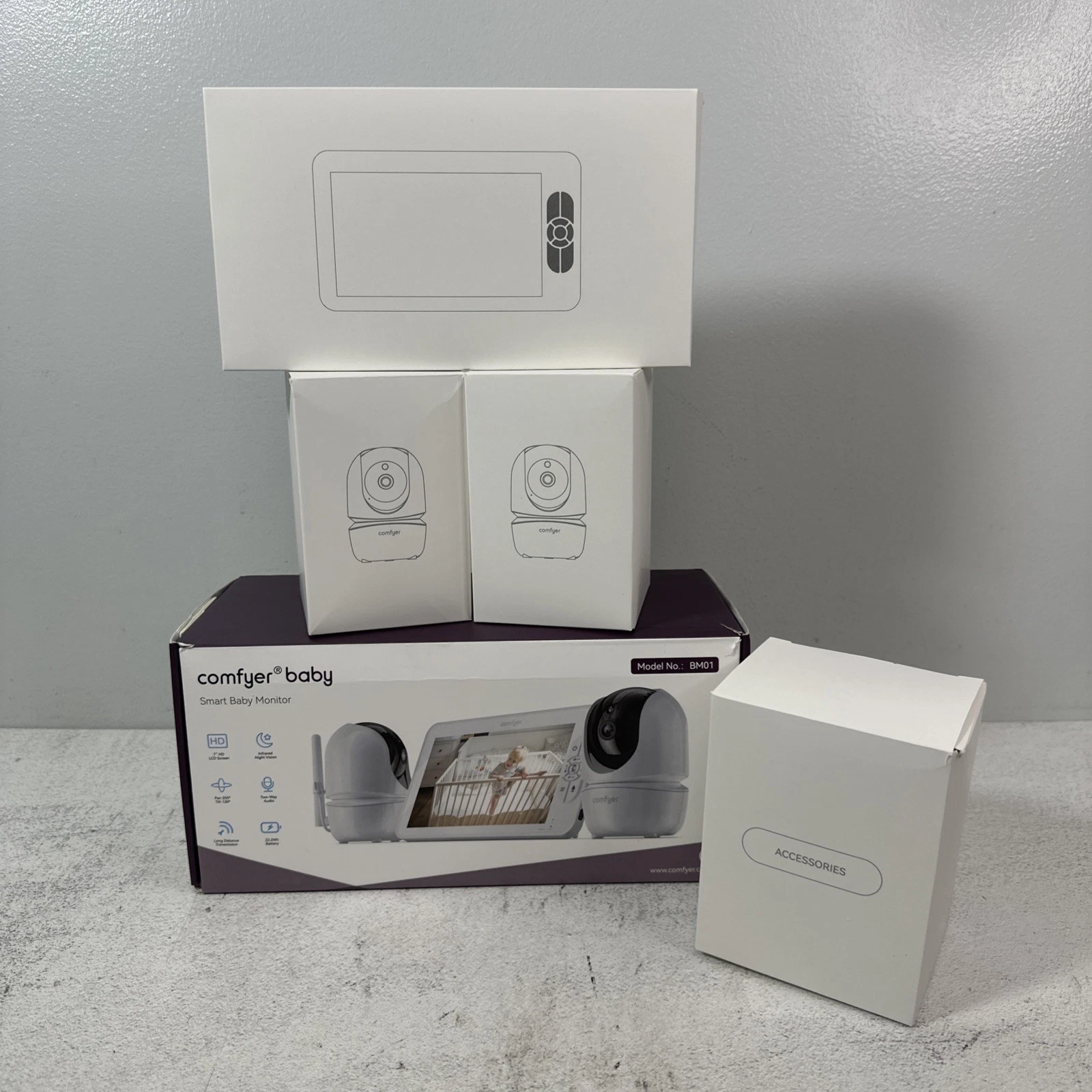 Comfyer Baby Smart Baby Monitor BM01 with 2 Cameras, 7" HD 2 Way Audio - NEW
Opens in a new window o