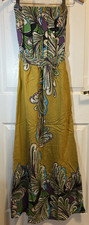 Hot & Delicious Strapless Floral/Abstract Print Maxi Dress Size Small Multicolor