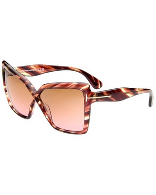 Tom Ford Fiore TF1195 butterfly sunglasses striped Havana frame brand new