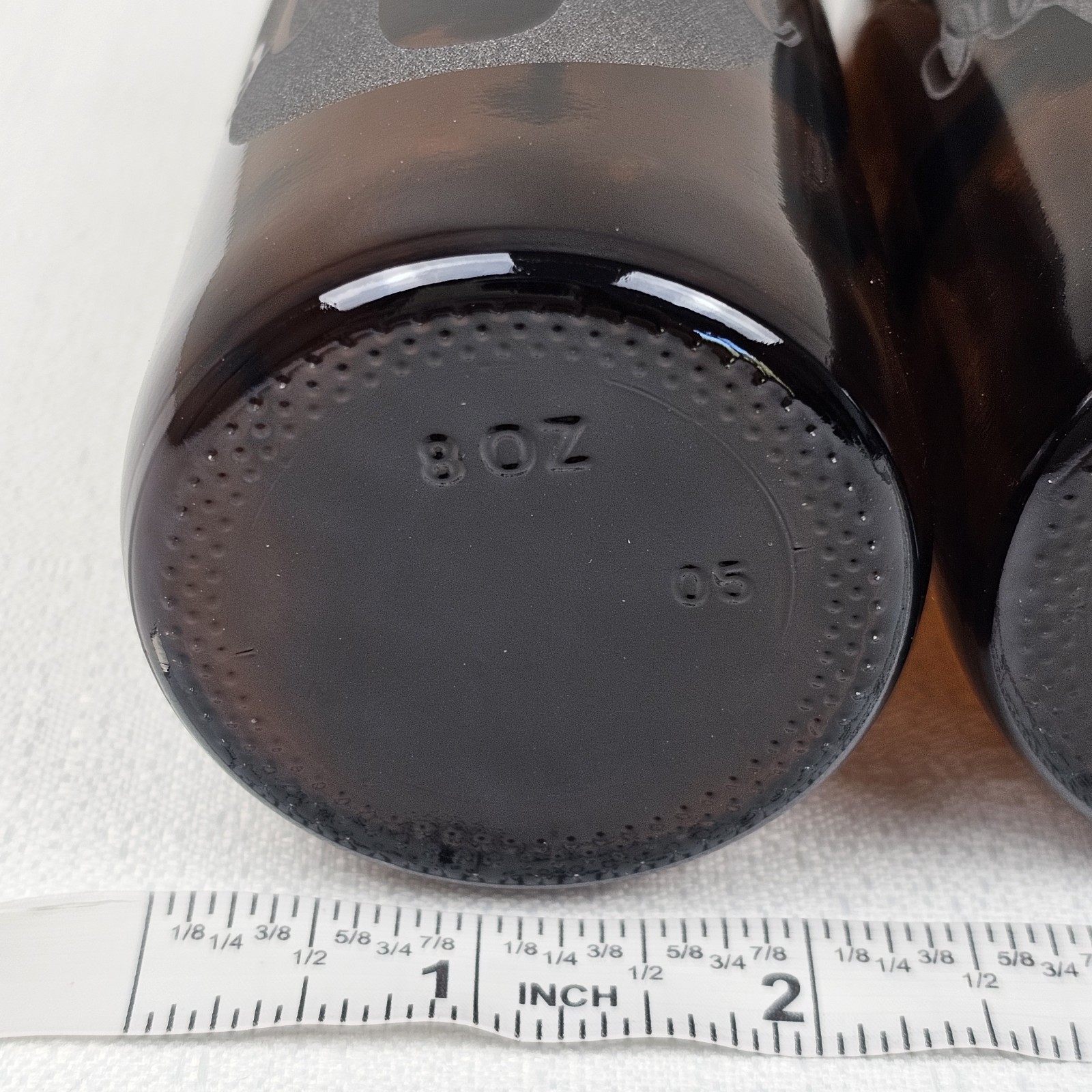 Olive Oil and Vinegar Dispenser Set 8 oz Amber Glass Bottles Upcycled Etched