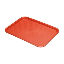 14x11" Fast Food Tray, PP Plastic Multi-Purpose Rectangle Serving Tray, Orange