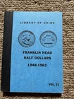 36 Silver Franklin Half Dollars Complete Set Plus 1 In A Library Of Coins Album