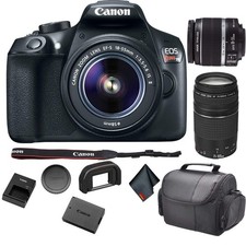 Canon EOS Rebel T6 DSLR Camera 18-55mm Lens 1159C003 Bundle Canon EF 75-300mm