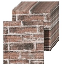 10PCS 3D Wall Panels Peel and Stick Foam 3D Brick Wallpaper Red Faux Stone Wall