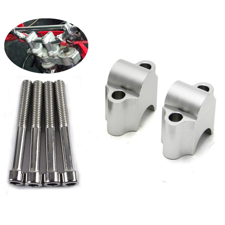 Silber Cnc Alu Motorrad 28Mm Lenkerhalter LenkererhöHungen FüR Yamaha Suzuki-image