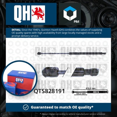 Boot Gas Strut fits FIAT IDEA 350 1.4 2004 on 843A1.000 Spring Lift Tailgate QH