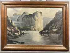 Oil On Panel French School Lakeside Landscape Signed MORIN And Dated 1933