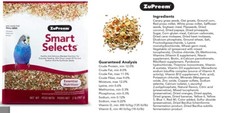 ZuPreem Smart Selects bird Food parakeet budgies parotlets 2lb seed pellet