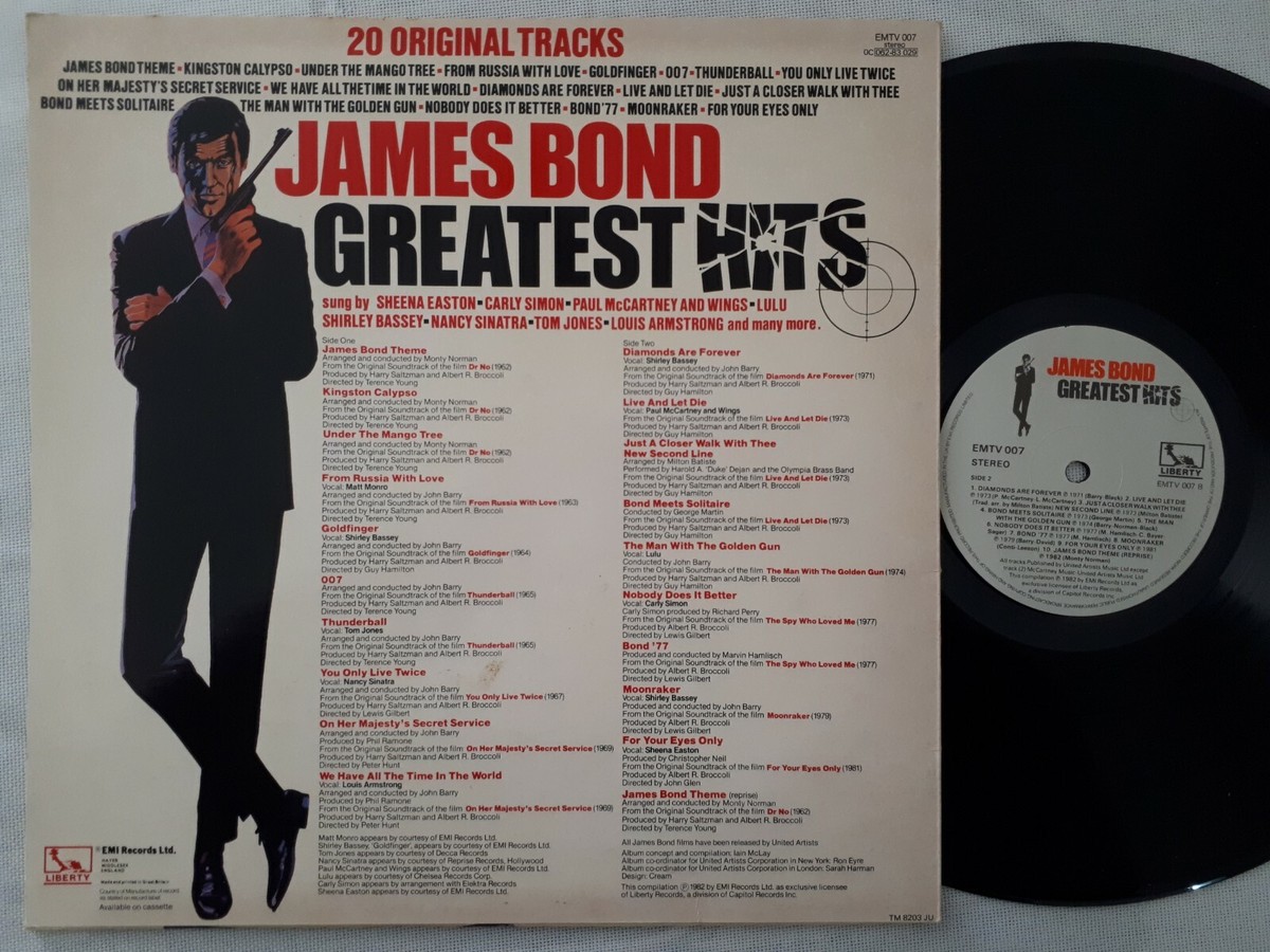 LP JAMES BOND *GREATEST HITS/20 ORIG TRACKS* T.JONES/LULU/S.BASSY