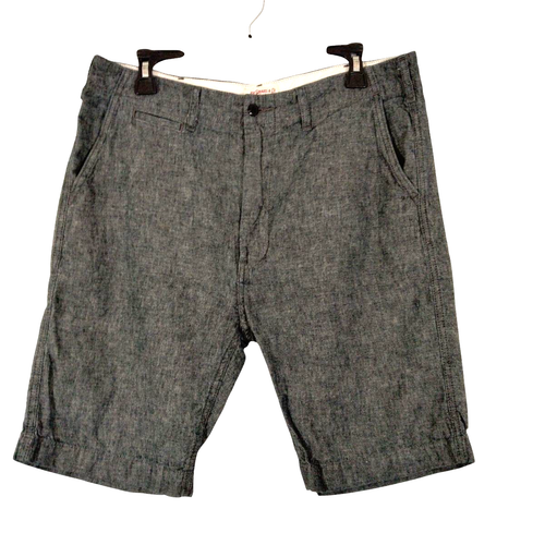 Levi Strauss Mens Size 34 Chino Shorts Gray Linen Blend Preppy