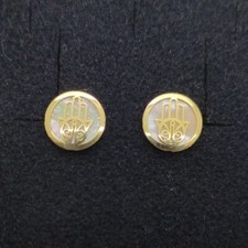 Orecchini In Oro 18K 750 Mls. Mano Di Fátima Hamsa Con Nacra. Riferimento 55993