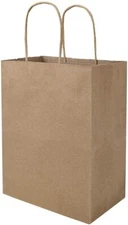 Kraft Paper Shopping Bags with Handles Medium Size 11x6x12 Bulk Package 250 pcs