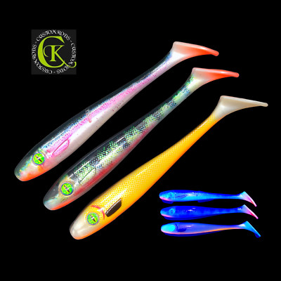 3x 16cm UV Balzer Pike Collector Shad BigBait Lures Stint Soft Rubber Fish