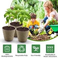 6/8CM Biodegradable Pulp Seedling Cups 50PCS Garden Seed Starter Environmentally