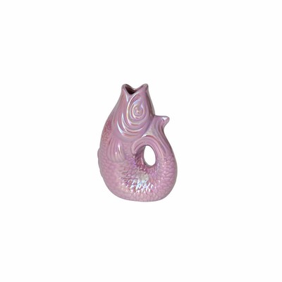 Gift Company Vase 'Monsieur Carafon XS' In Fischform – Dekorative Steingut-Vase In Tuscan Sun, 13 Cm Hoch