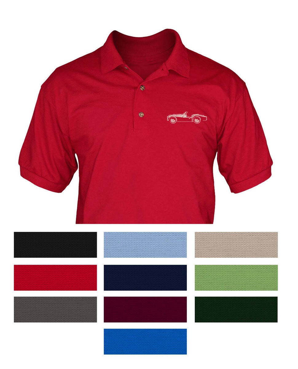 Triumph TR2 TR3 Convertible Adult Pique Polo Shirt - Side View | eBay