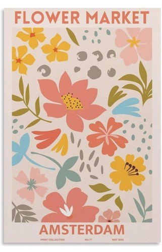 Flower Market Amsterdam May 2020 Spring Flowers 14x18 Canvas Wall Art Poster