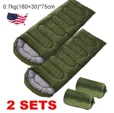 2PCS Thick Adult Cold Weather Sleeping Bag For Big & Tall Waterproof Winter Bags