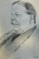 1908 Vintage Illustration President William Howard Taft