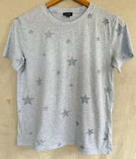 Splendid Star Ultra Soft Cotton Relaxed Fit Lt Blue Crew Neck Tee Wmns Sz Small