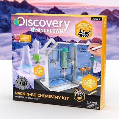 Discovery Mindblown Pack-n-go Chemsitry Kit Kinder pädagogisches Spielzeug Vorbau Alter 8+