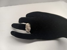 Sterling Silver Twisted Ribbed Dome Ring, size 5