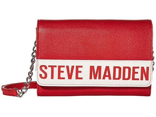 Steve Madden Red White Logo Crossbody Purse Bag Chain Strap w/ Tag