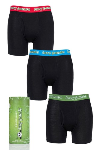 Mens Bamboo Boxer Shorts Underwear, Tagless, Breathable, Soft Lazy Panda- 3 Pack - 第 2/10 張圖片