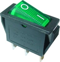 Wippenschalter, GrüNe Wippe, Beleuchtet, 1-Polig, Ein/Aus, 250V/15A, S187S