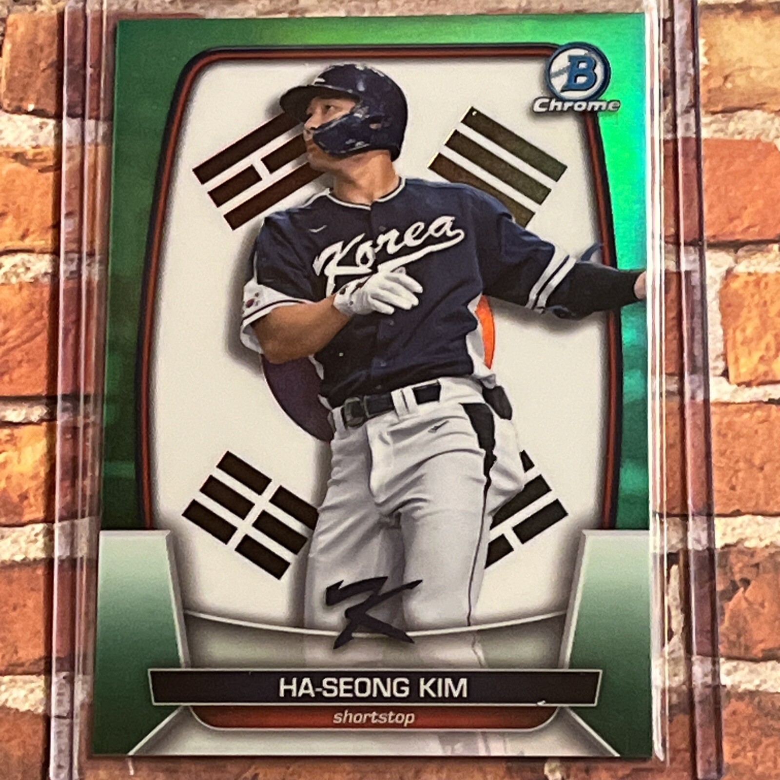 2023 Ha-Seong Kim, 54/99, GREEN REFRACTOR! Topps Bowman Chrome #WBC-57