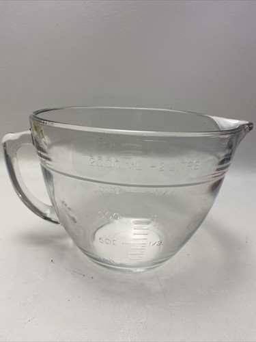 Vintage Anchor Hocking 8 Cup 2 QT Measuring Cup/Batter Bowl Clear Glass Made USA - Picture 5 of 10