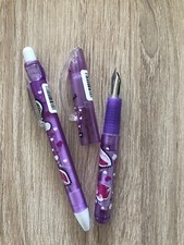 SET Minifüller u. Kuli in Lila mit Kusslippen und Herzchen - Leicht und handlich