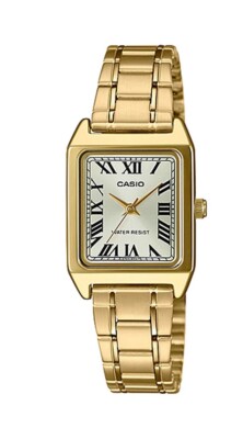 Casio LTP-V007G-9B Women's Rectangular Gold Tone Roman Gold Dial Dress Watch