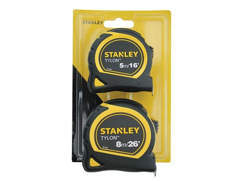 Stanley Tools Tylon Pocket Tapes 5m 16ft 8m 26ft Twin Pack