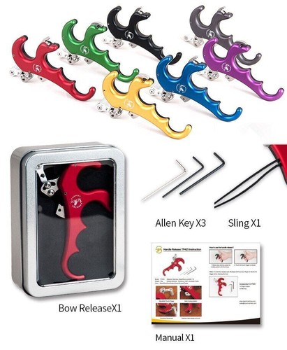 Topoint TP425 Bow Release 4Finger Aluminum Archery Release Aid Auto Caliper Hunt - Picture 3 of 30