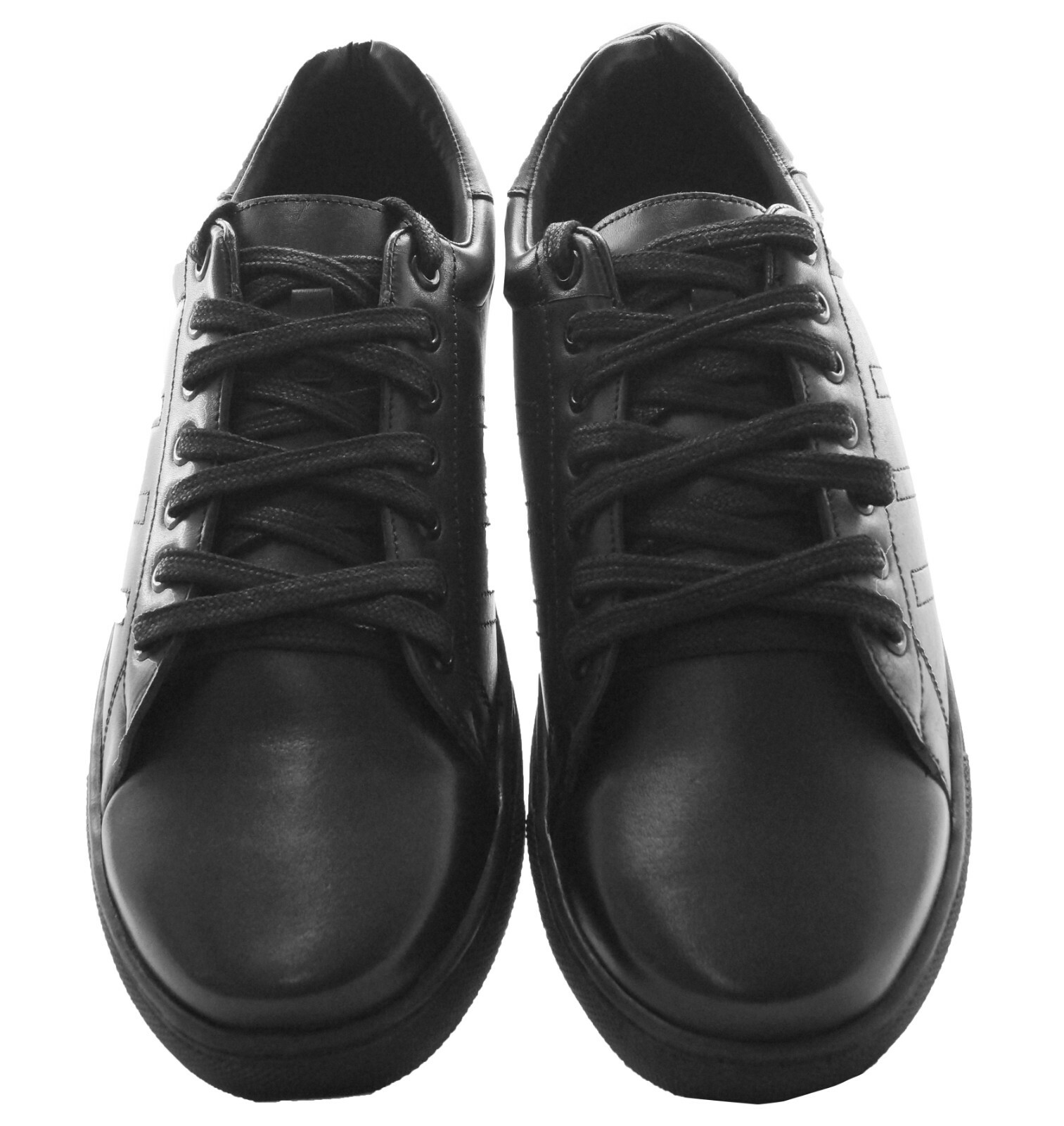 black leather casual shoes for men