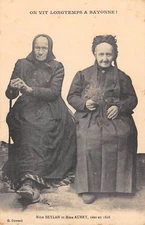 CPA 64 ON VIT LONGTEMPS A BAYONNE Mme BEYLAN ET Mme AUBRY NEES EN 1808