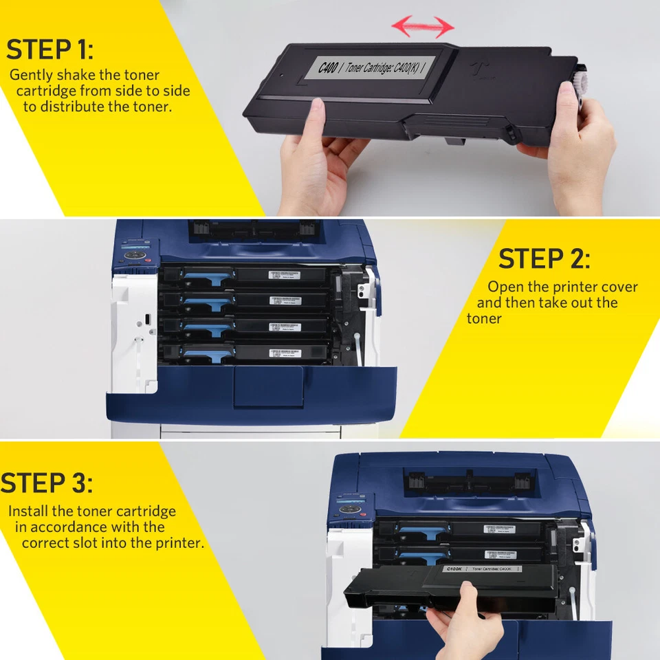 4PK C400 Compatible Xerox Black Cyan Magenta & Yellow Toner VersaLink C405 C400D - Image 3 of 4