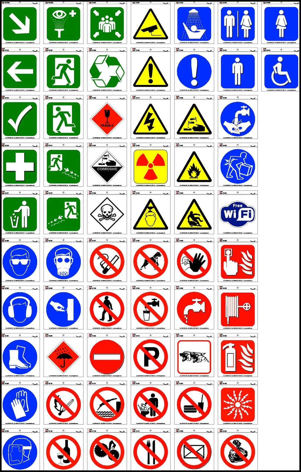 Safety Signs Symbols - Printable Templates