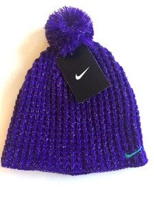NIKE-KNIT BEANIE HAT W/POM-GIRLS YOUTH 6-16-PURPLE | eBay
