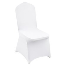 50X Stuhlhussen Stretch Stuhlbezug Universell Hochzeit Stuhlüberzug Weiß