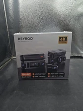 KeyRoo4K 4 Channel Dashcam Front Rear Inside Left Right 360° View GPS Free 128GB