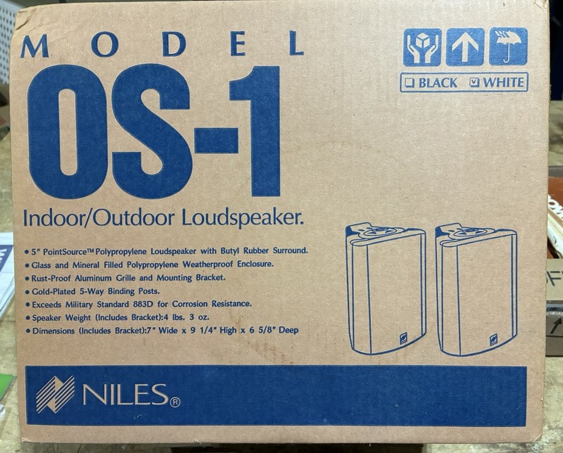 Niles OS-1 (PAIR) Indoor/Outdoor Wired Weatherproof Rust-Proof 5" Speaker White