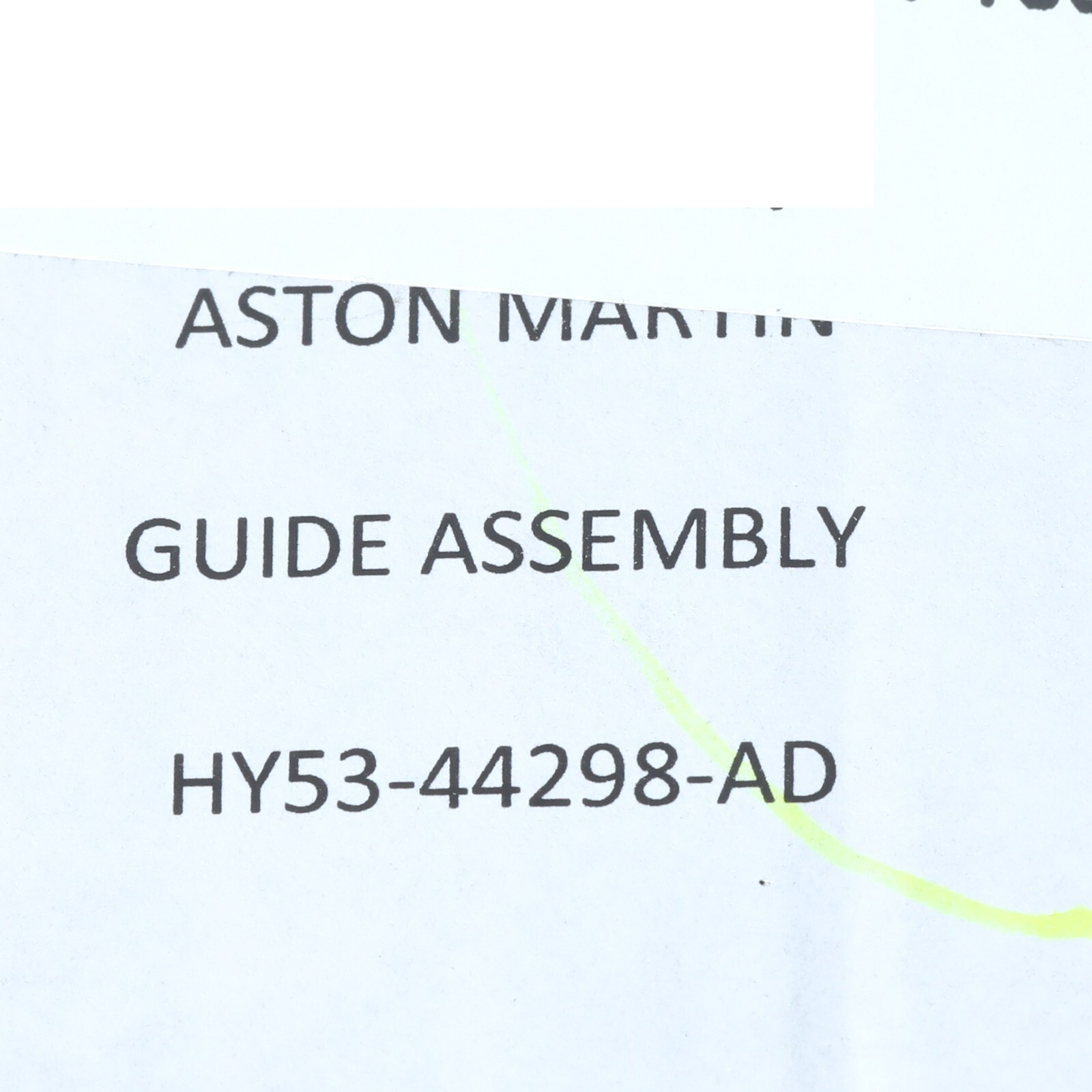GENUINE ASTON MARTIN SPOILER GUIDE ASSEMBLY OEM NEW HY53-44298-AD