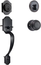 Front Door Handle and Deadbolt Set, Front Door Lock Set with Interior Knob, Adju